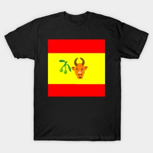 Sporty Spanish Design on Black Background T-Shirt